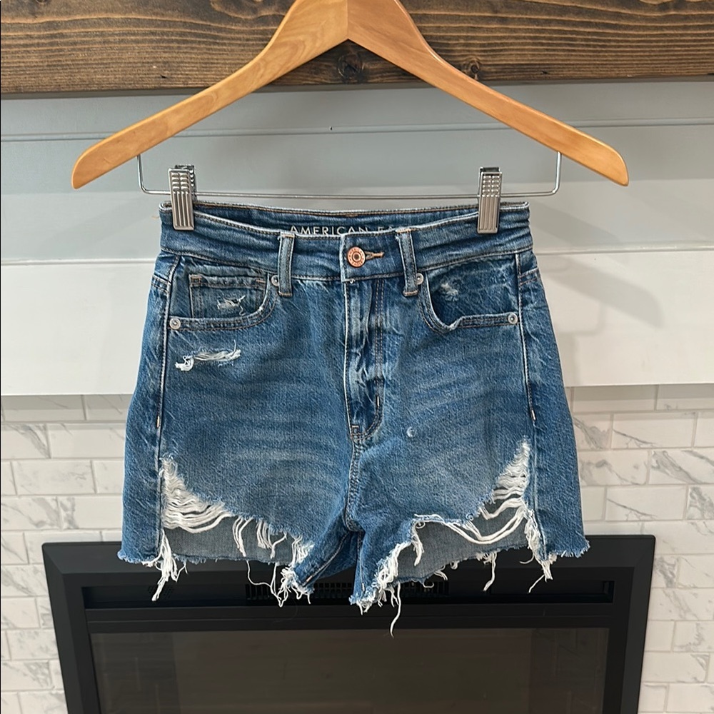American Eagle Outfitters Distressed high rise mom Shorts 3 for $20